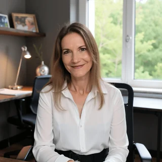 Anita König lächelnd, sie führt das kostenlose Erstgespräch von 45 Minuten